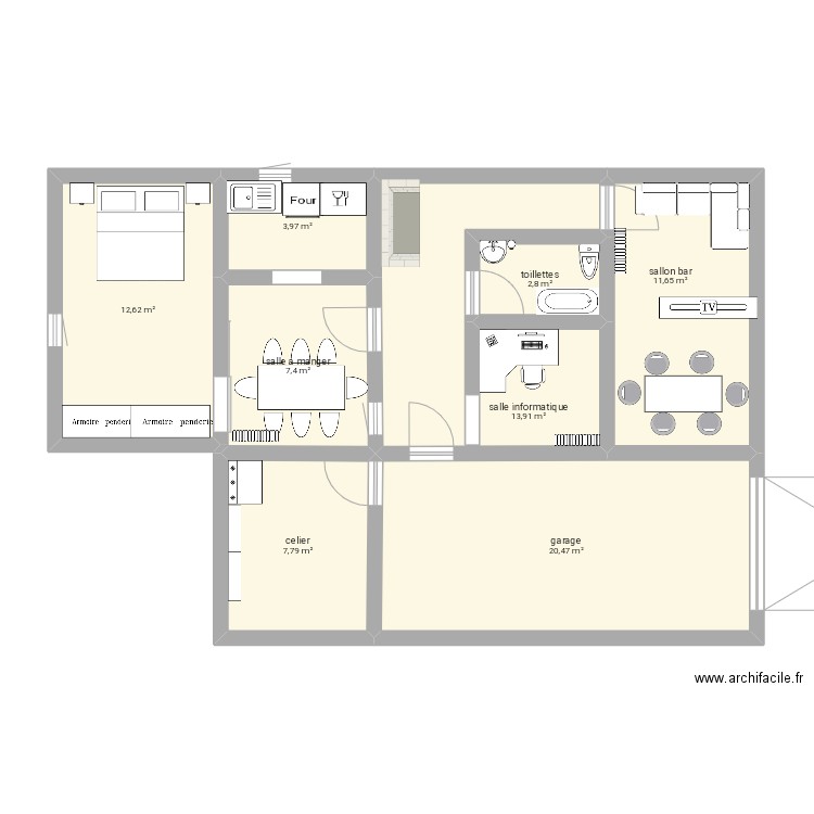 maison leo papy. Plan de 8 pièces et 81 m2