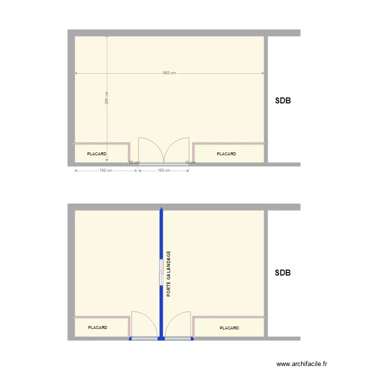 CHAMBRE ETAGE VANEL. Plan de 