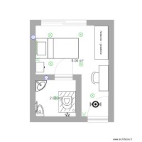 Plan chambre UHR avec aménagement 
