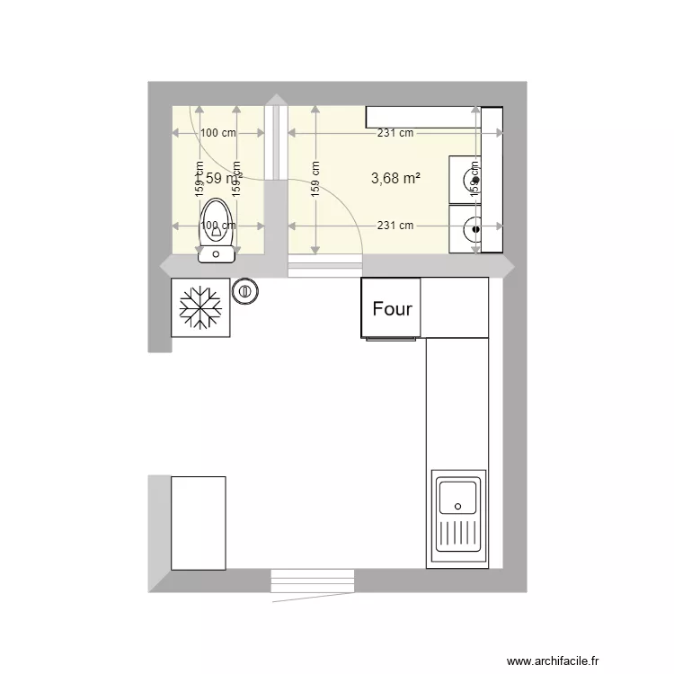 CUISINE BUANDERIE. Plan de 