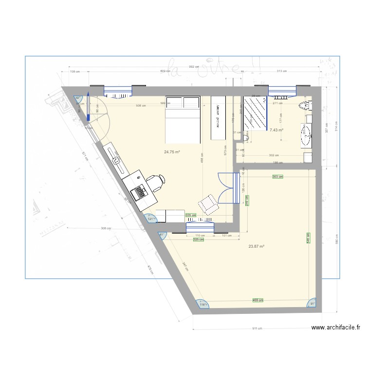 SdB etage crn2  alainv2. Plan de 0 pièce et 0 m2