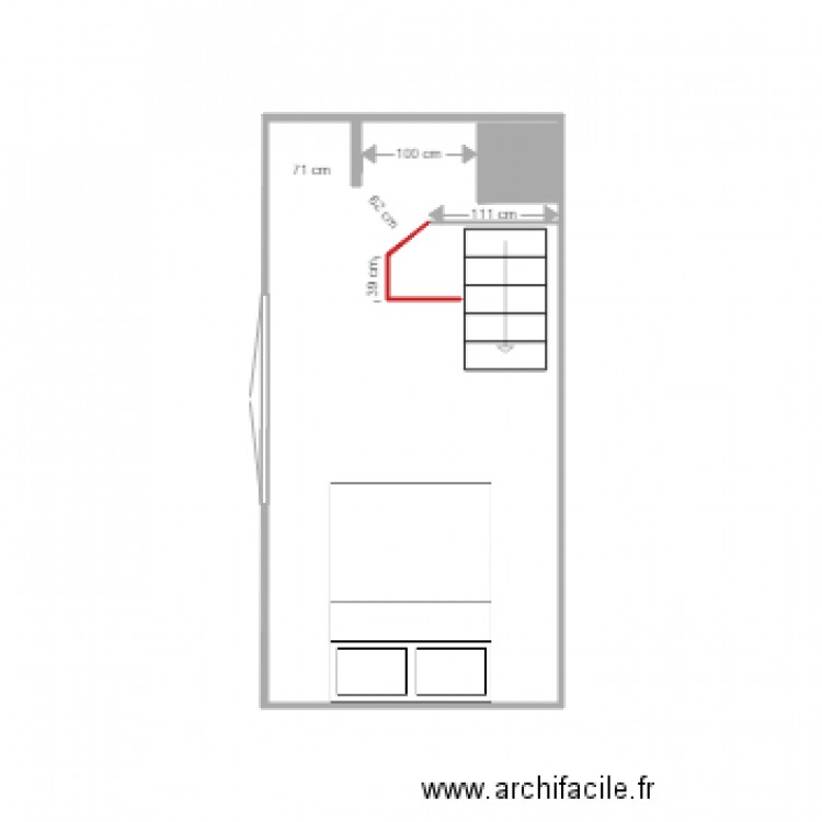 Plan studio Tholoze 1er placards . Plan de 0 pièce et 0 m2
