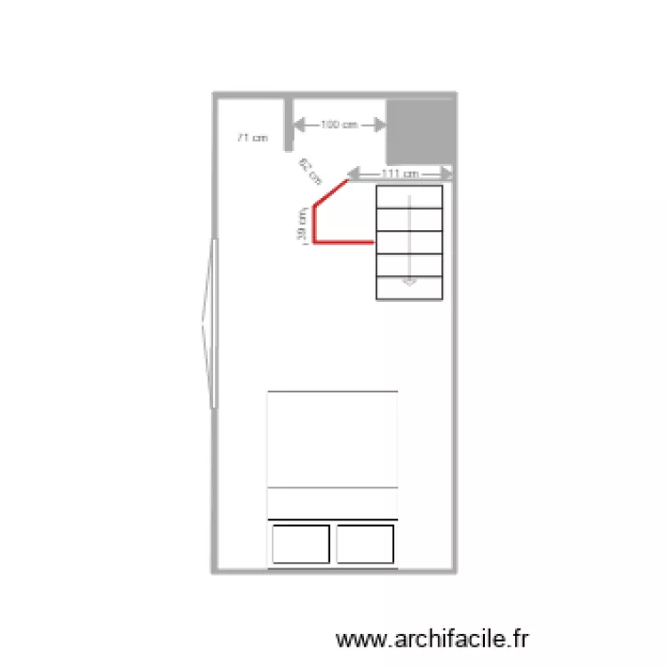 Plan studio Tholoze 1er placards . Plan de 