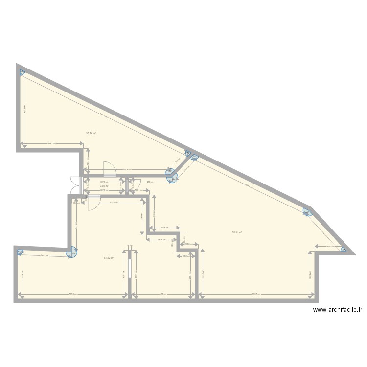 Surface des 3 appartements Barbusse 20181125. Plan de 0 pièce et 0 m2