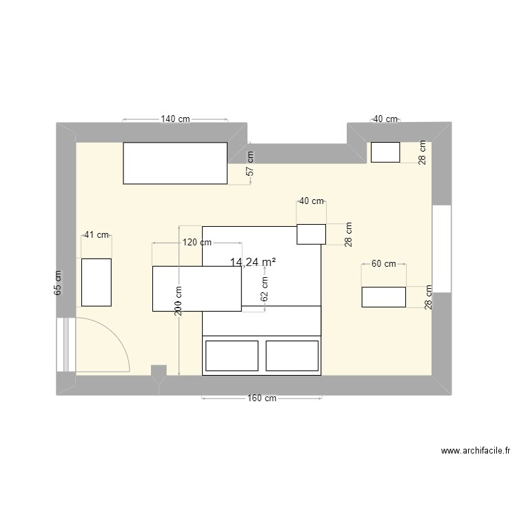 chambre. Plan de 0 pièce et 0 m2