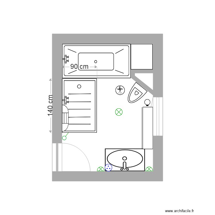 salle de bain pere rénovée. Plan de 0 pièce et 0 m2