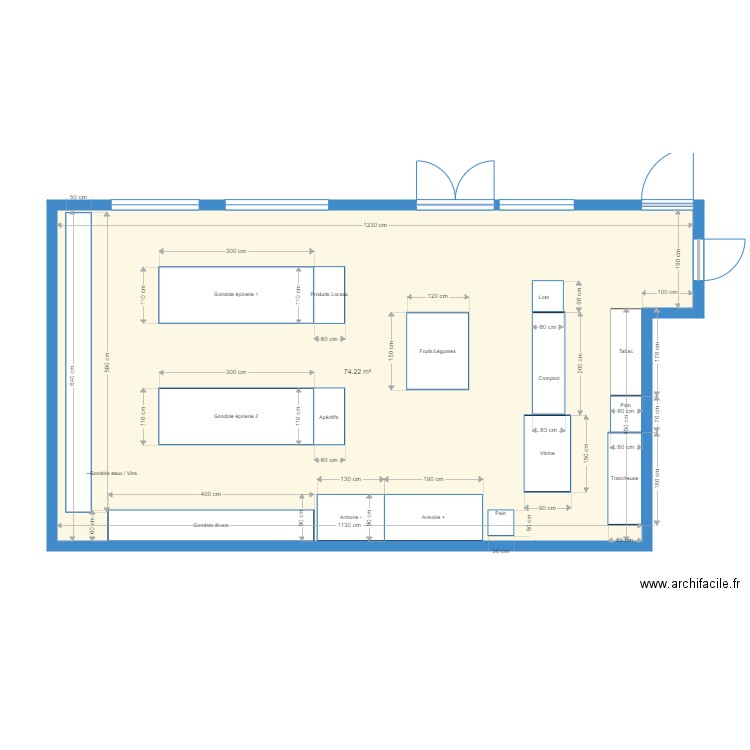 plan épicerie. Plan de 0 pièce et 0 m2