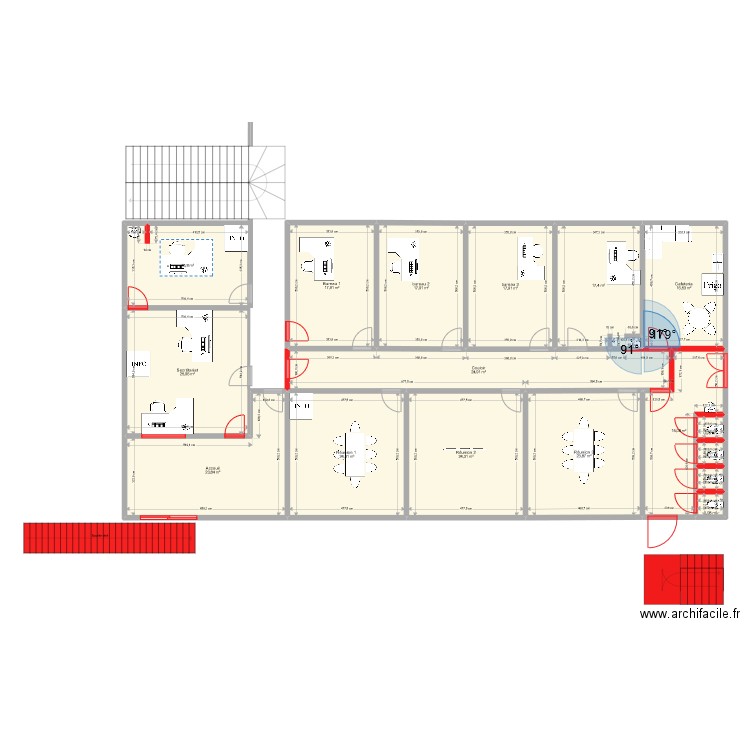 admin I etage pour bertrand. Plan de 17 pièces et 271 m2