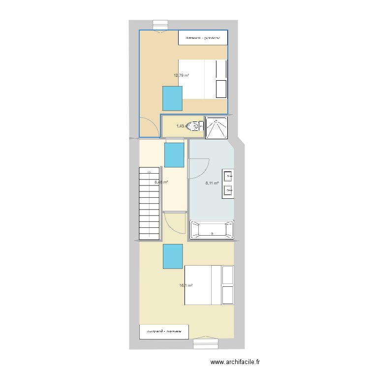 Existant rdc saulce 2émé étage. Plan de 0 pièce et 0 m2