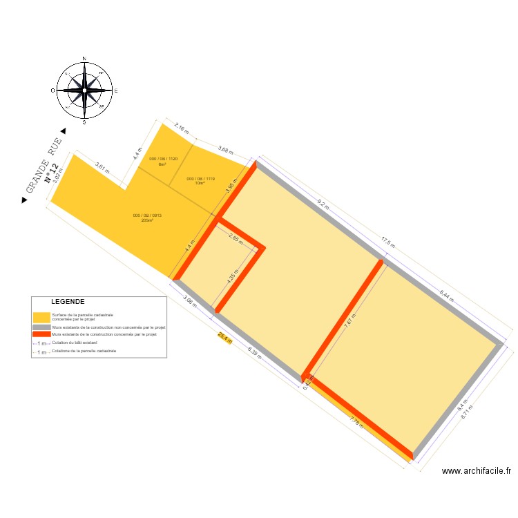 DP 2 - PLAN DE MASSE CÔTÉ _ OLIVIER2. Plan de 3 pièces et 130 m2