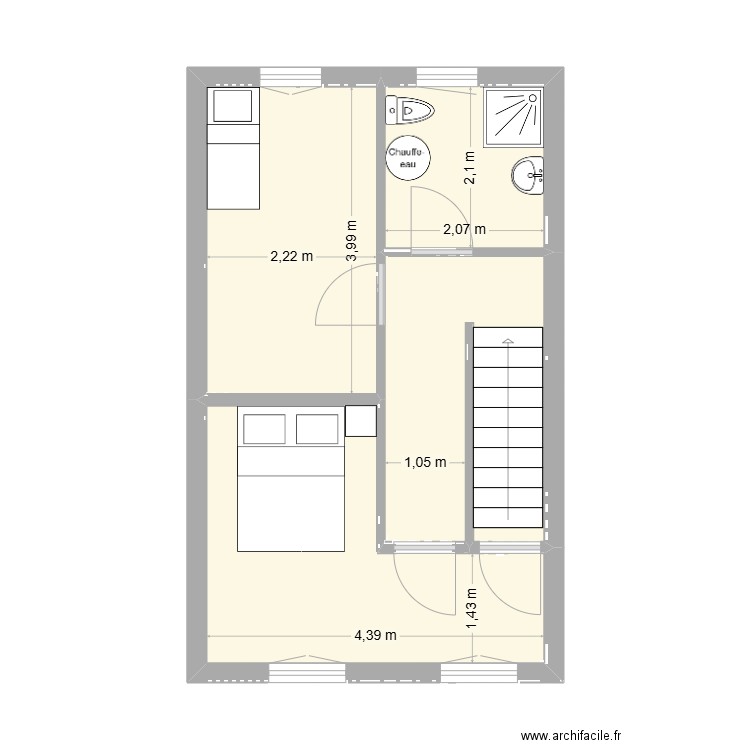 EGUIS N 1. Plan de 4 pièces et 31 m2