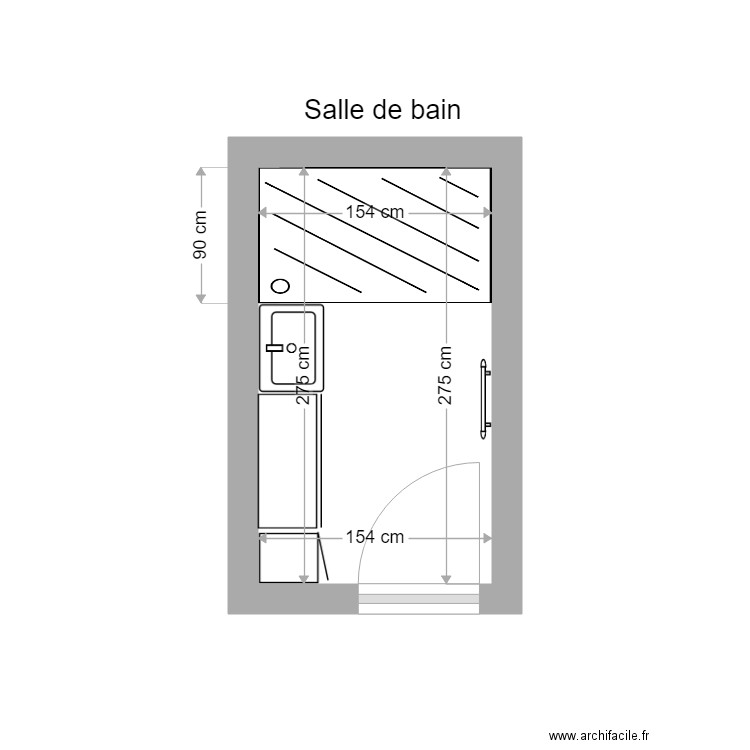 Plan sdb BRUNEL aprest travaux. Plan de 0 pièce et 0 m2