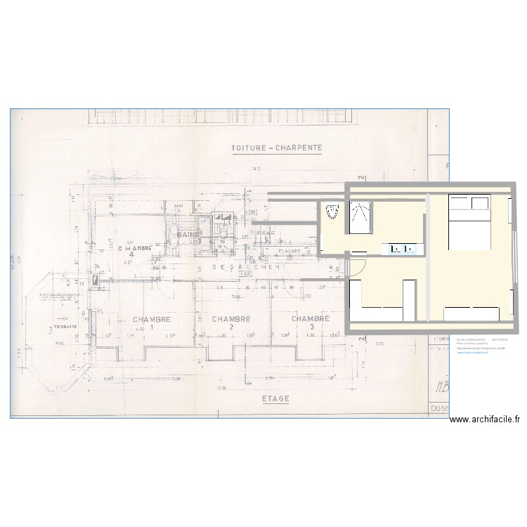 GISTELINCK Plan situation projetée 09/10/2023. Plan de 2 pièces et 216 m2
