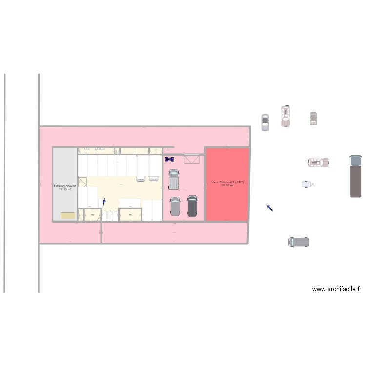 Atelier APC projet parking taille places. Plan de 0 pièce et 0 m2