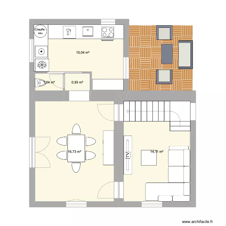 peuthite ghare variante. Plan de 