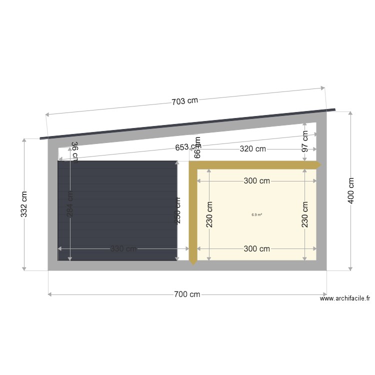 garage vue en coupe. Plan de 0 pièce et 0 m2