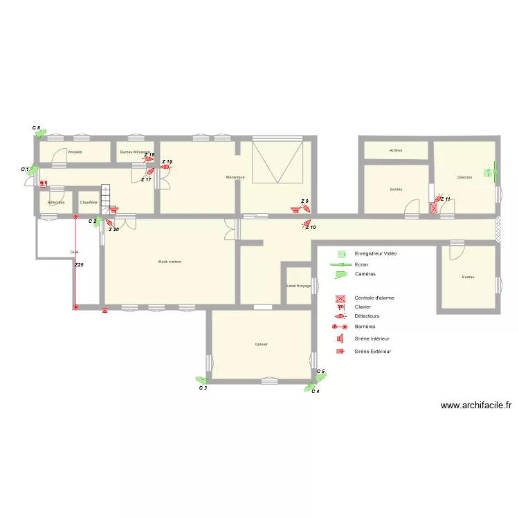 SARL ROMER RDC Alarme Vid&eacute;o. Plan de 