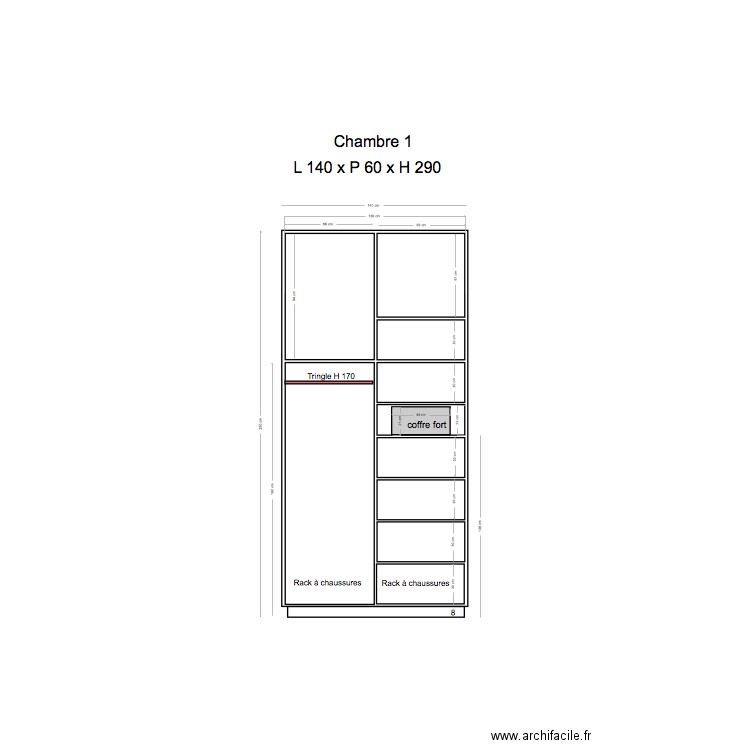 Placard 1. Plan de 0 pièce et 0 m2