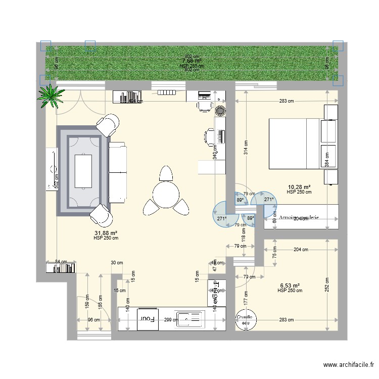 Plan appartement V3. Plan de 0 pièce et 0 m2