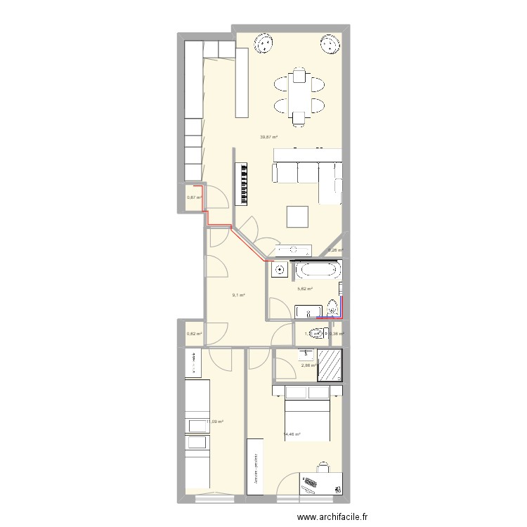 Wahis salon mur. Plan de 0 pièce et 0 m2