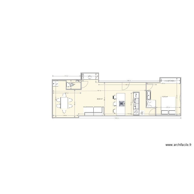 Ester Elle avec Mobilier et chambre étage. Plan de 0 pièce et 0 m2