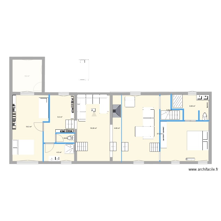 LARCHANT ETAGE . Plan de 0 pièce et 0 m2