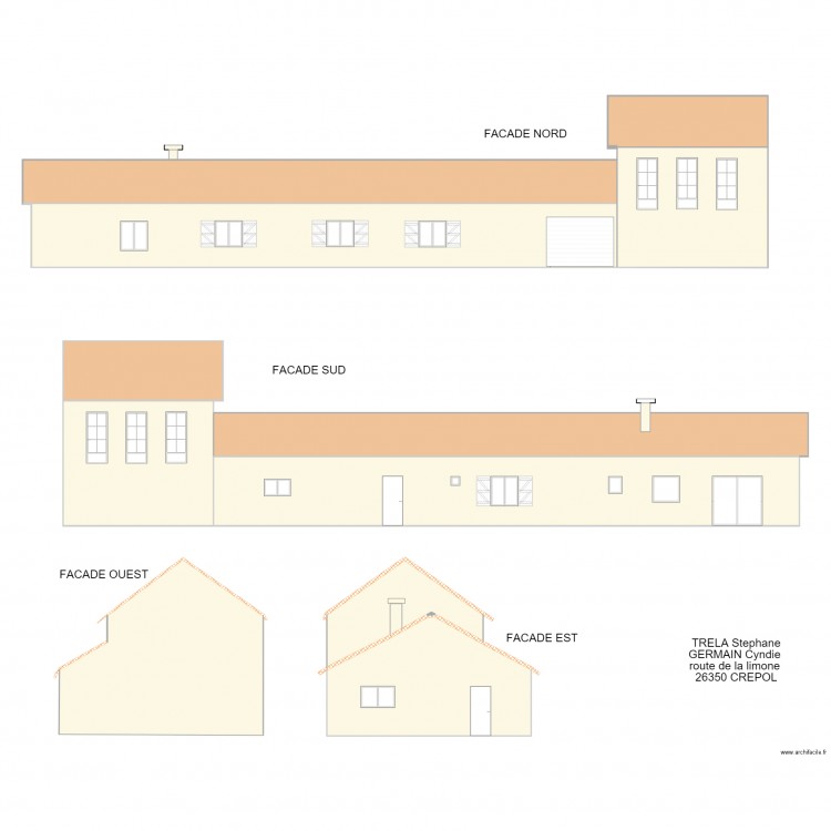 plan de facade . Plan de 0 pièce et 0 m2