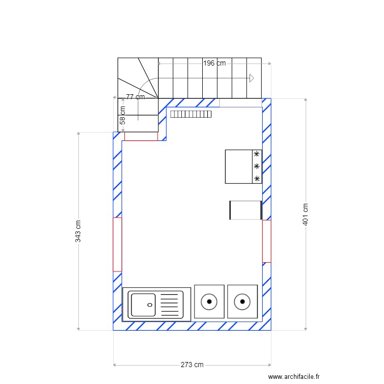 Buanderie 1. Plan de 1 pièce et 9 m2