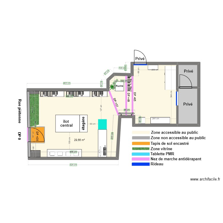 LES SECRETS DE LA RUCHE AVANT TRAVAUX. Plan de 4 pièces et 35 m2