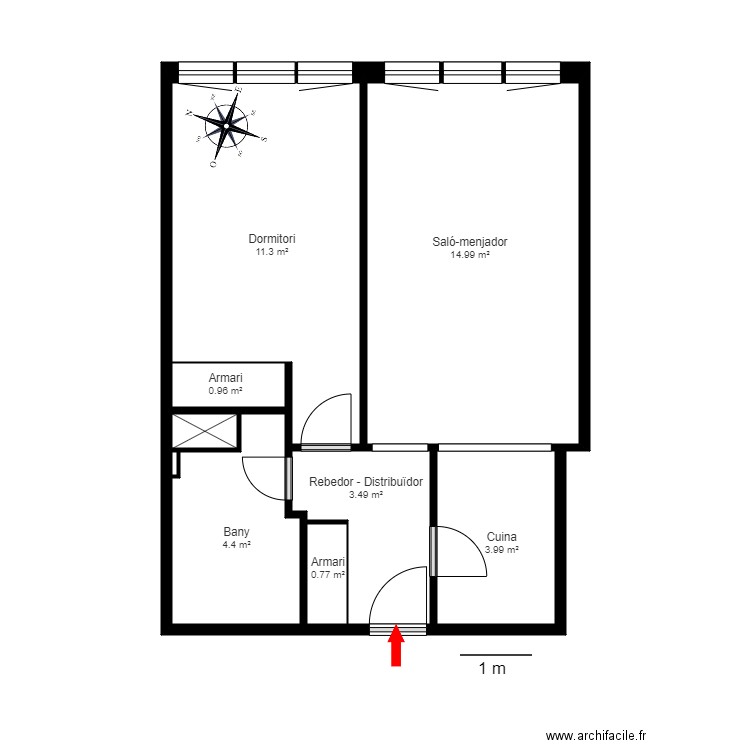 ED. BATANIA BLOC B, 1-6. ENCAMP. Plan de 11 pièces et 56 m2