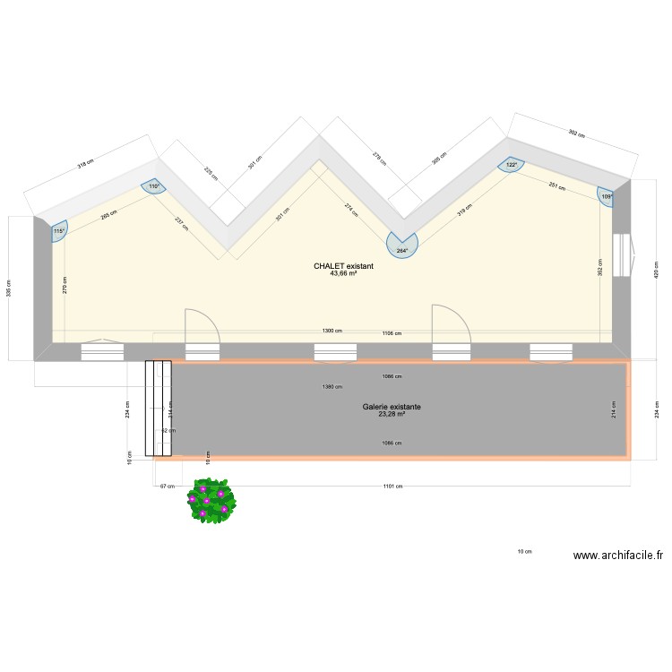 Galerie Montisbrand extension v2. Plan de 2 pièces et 67 m2