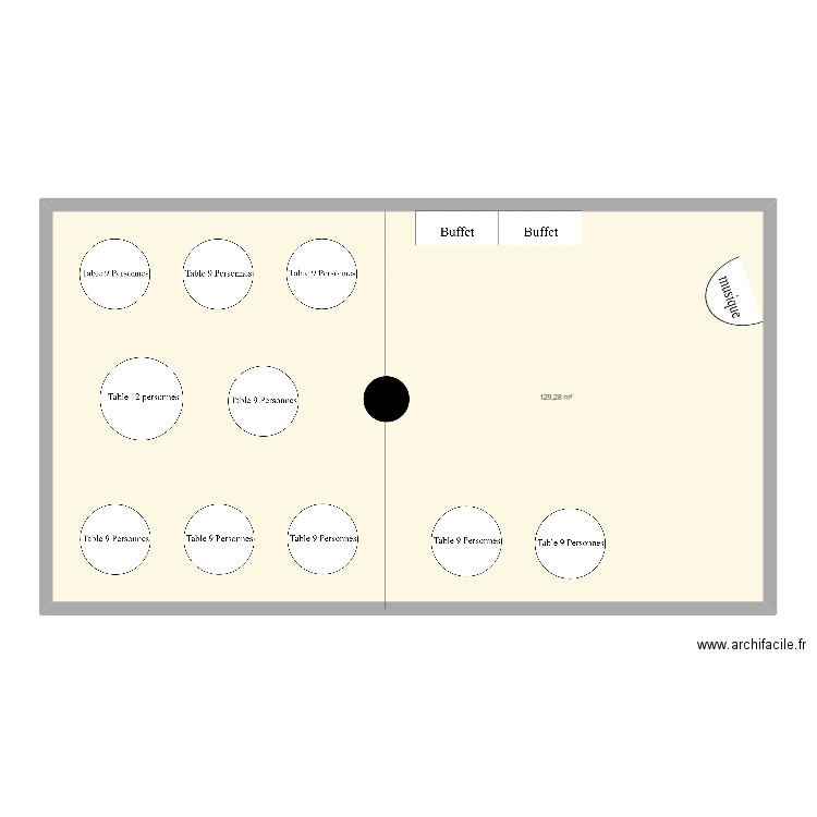 mariage 2. Plan de 1 pièce et 129 m2