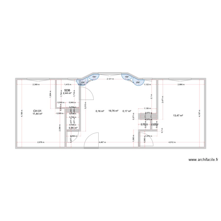 PROJET RENOVATION PHILIPPE BIS. Plan de 7 pièces et 48 m2