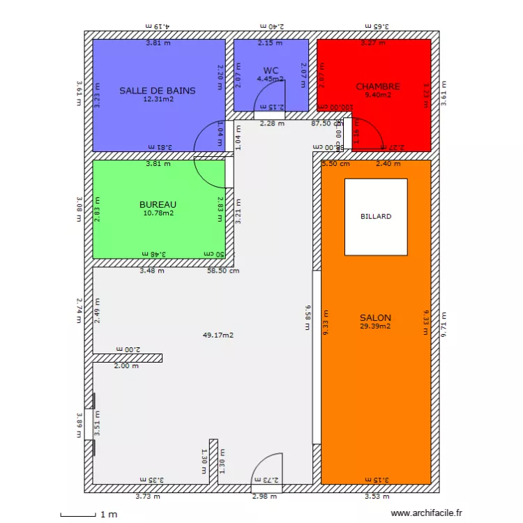 Appartement Damien. Plan de 