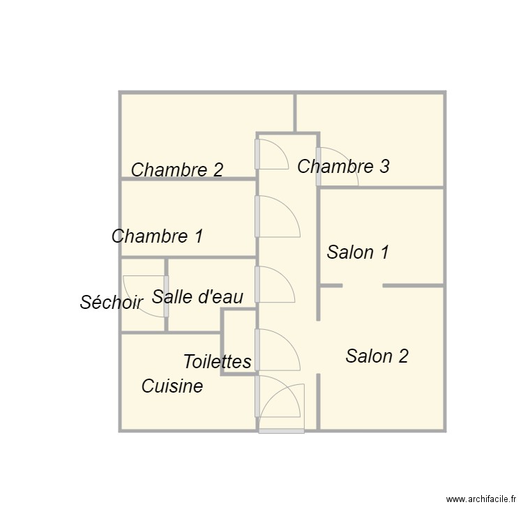 Croquis_IDRISSOU. Plan de 8 pièces et 17 m2