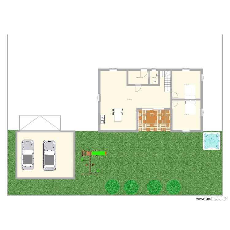 Maison Bauper. Plan de 6 pièces et 134 m2