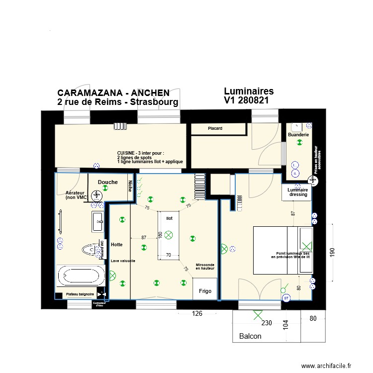 Plan Reims lumières elec. Plan de 0 pièce et 0 m2