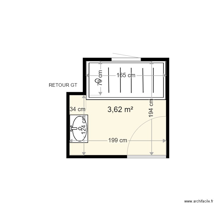 COVAIN ALFRED . Plan de 1 pièce et 4 m2