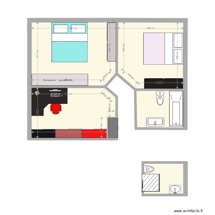 JADE 3. Plan de 6 pièces et 41 m2