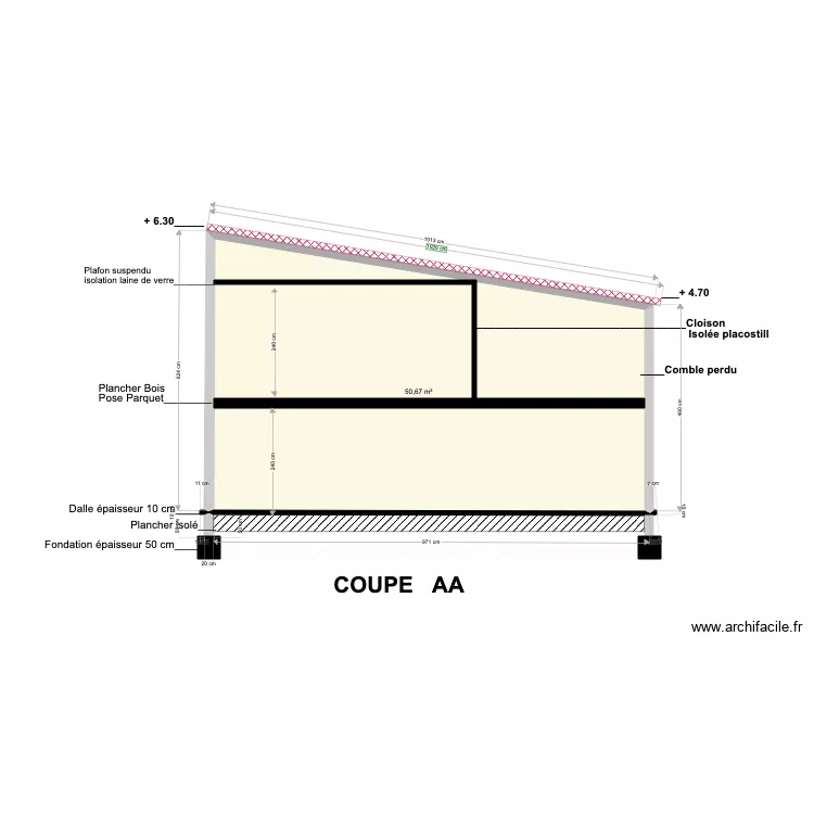 Coupe AA. Plan de Coupe AA. Plan de