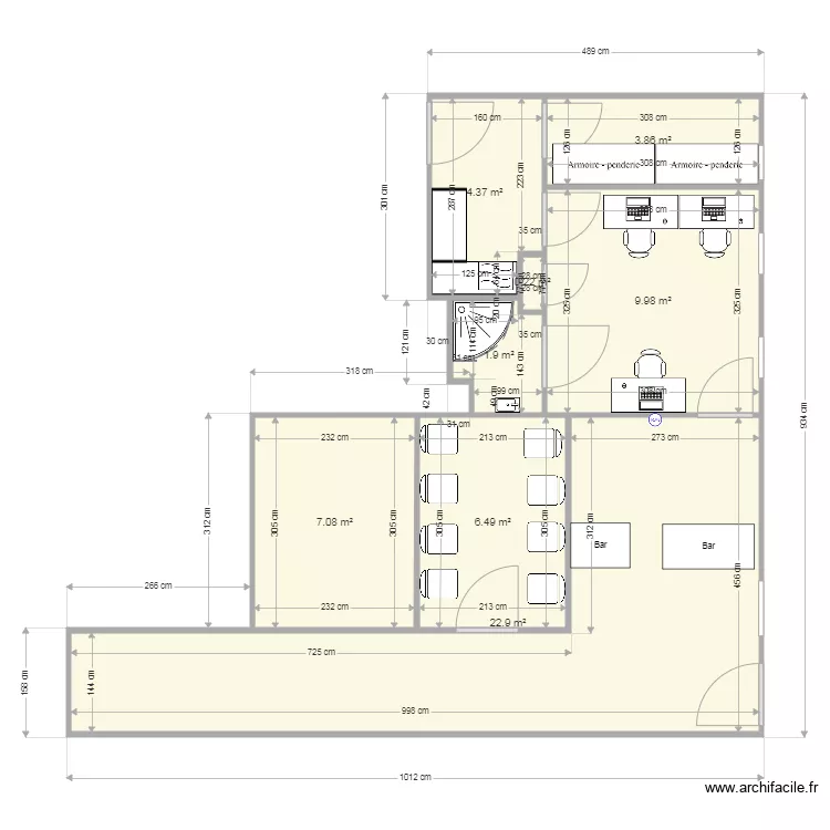 Extension cabinet proj 4 vestiaire. Plan de 