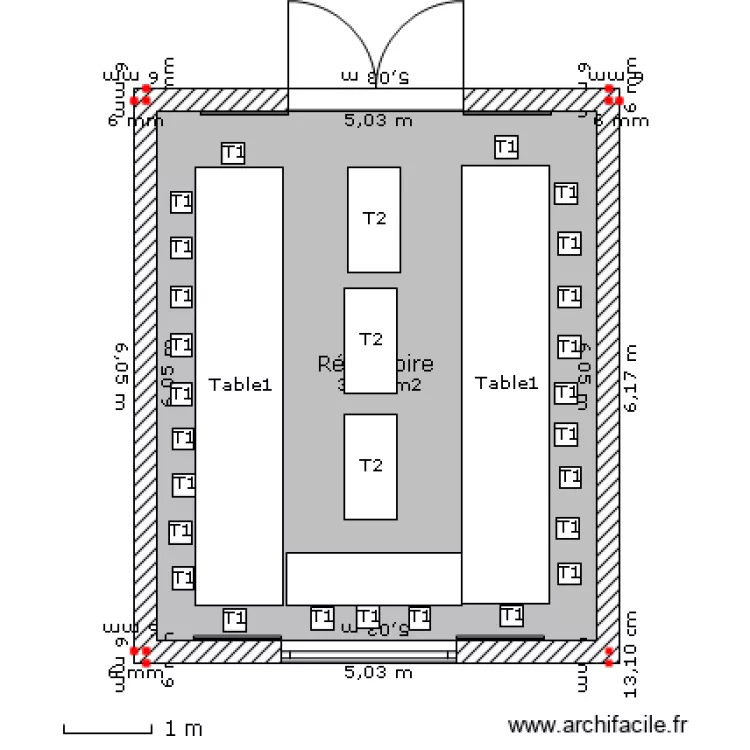 R&eacute;fectoire. Plan de 
