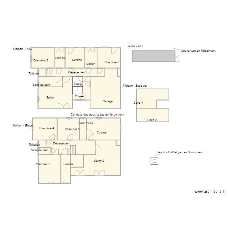 Croquis Indivision LHUNBERT. Plan de 29 pièces et 70 m2