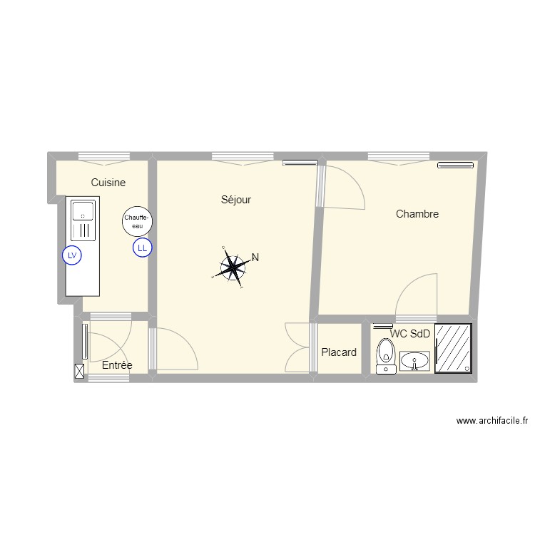 54 Cardinet 502. Plan de 0 pièce et 0 m2