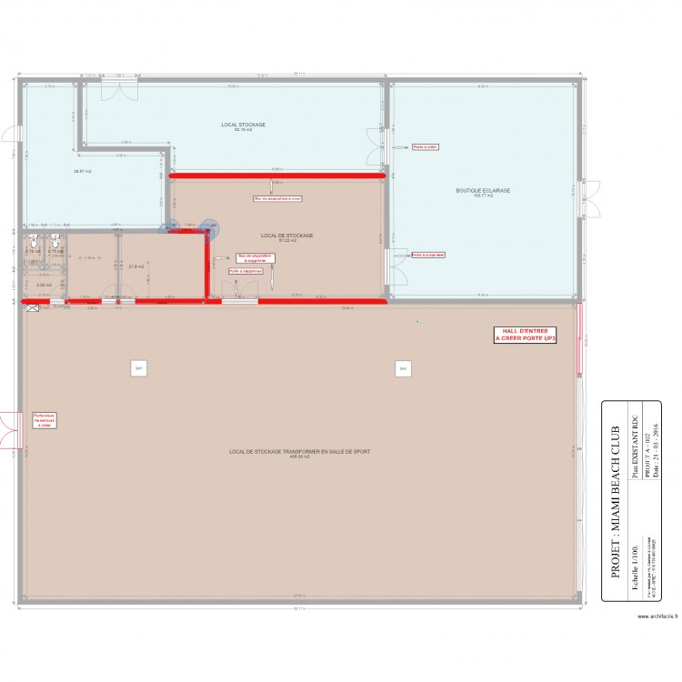 PROJECTION RDC DECOUPE. Plan de 0 pièce et 0 m2