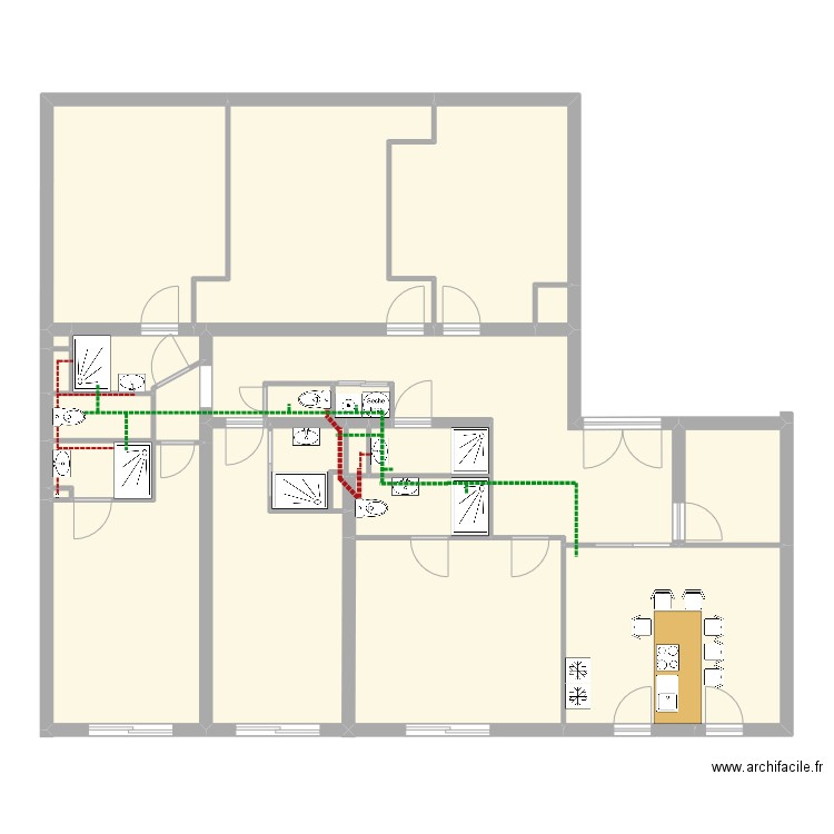 gambi bureau. Plan de 21 pièces et 161 m2