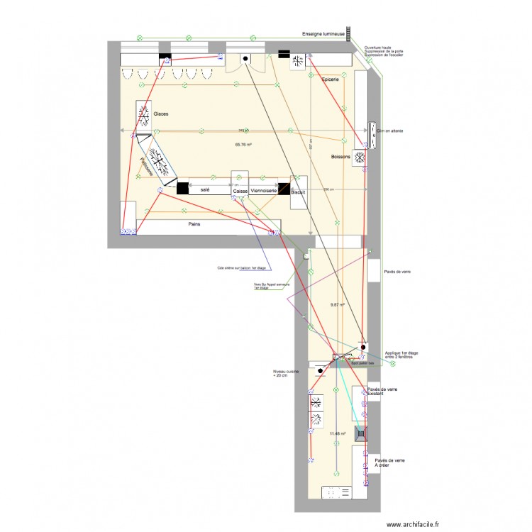 Patisserie Rez de chaussée modifié. Plan de 0 pièce et 0 m2