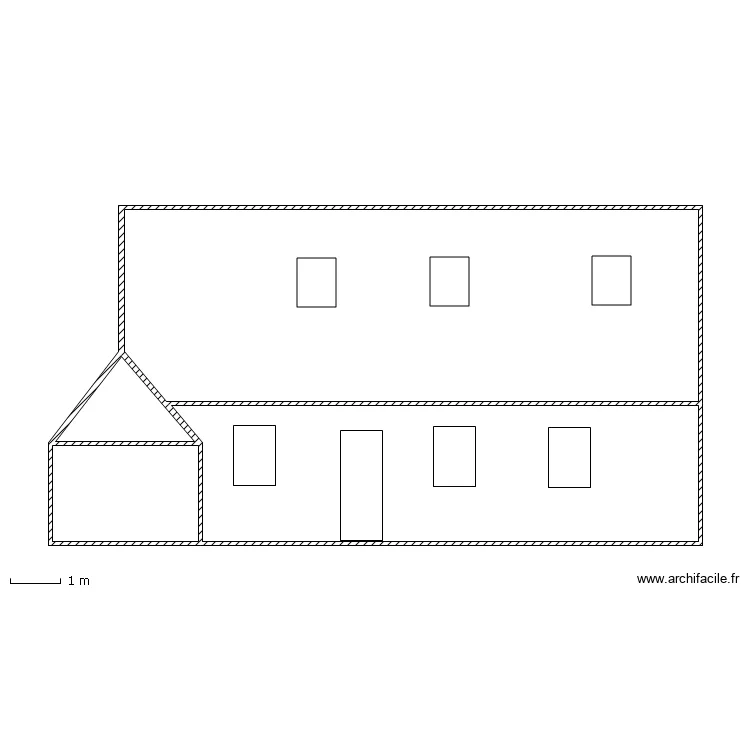 vue de facade sud future . Plan de 