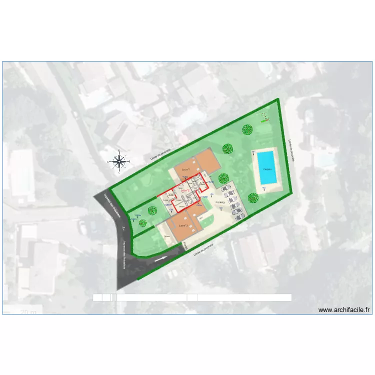 Plan de masse actuel. Plan de 