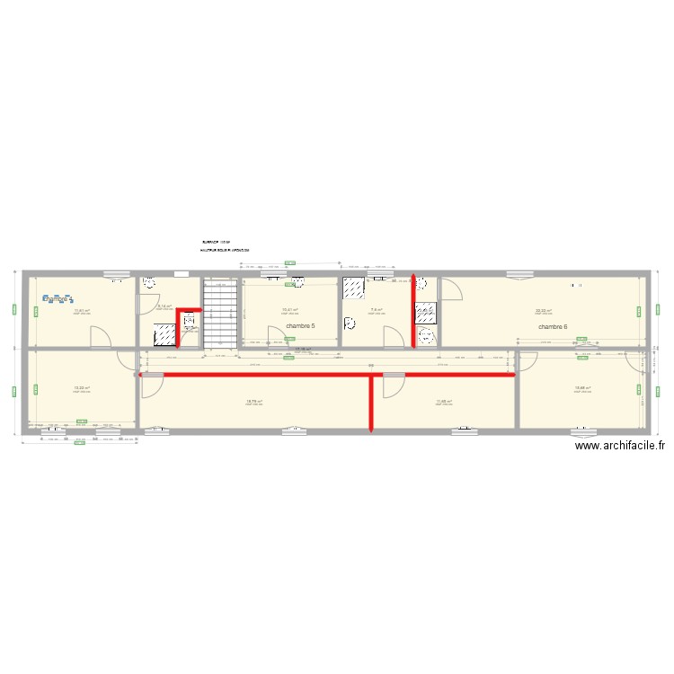 Bâtiment Voltaire CHAMBRE 4. Plan de 12 pièces et 137 m2